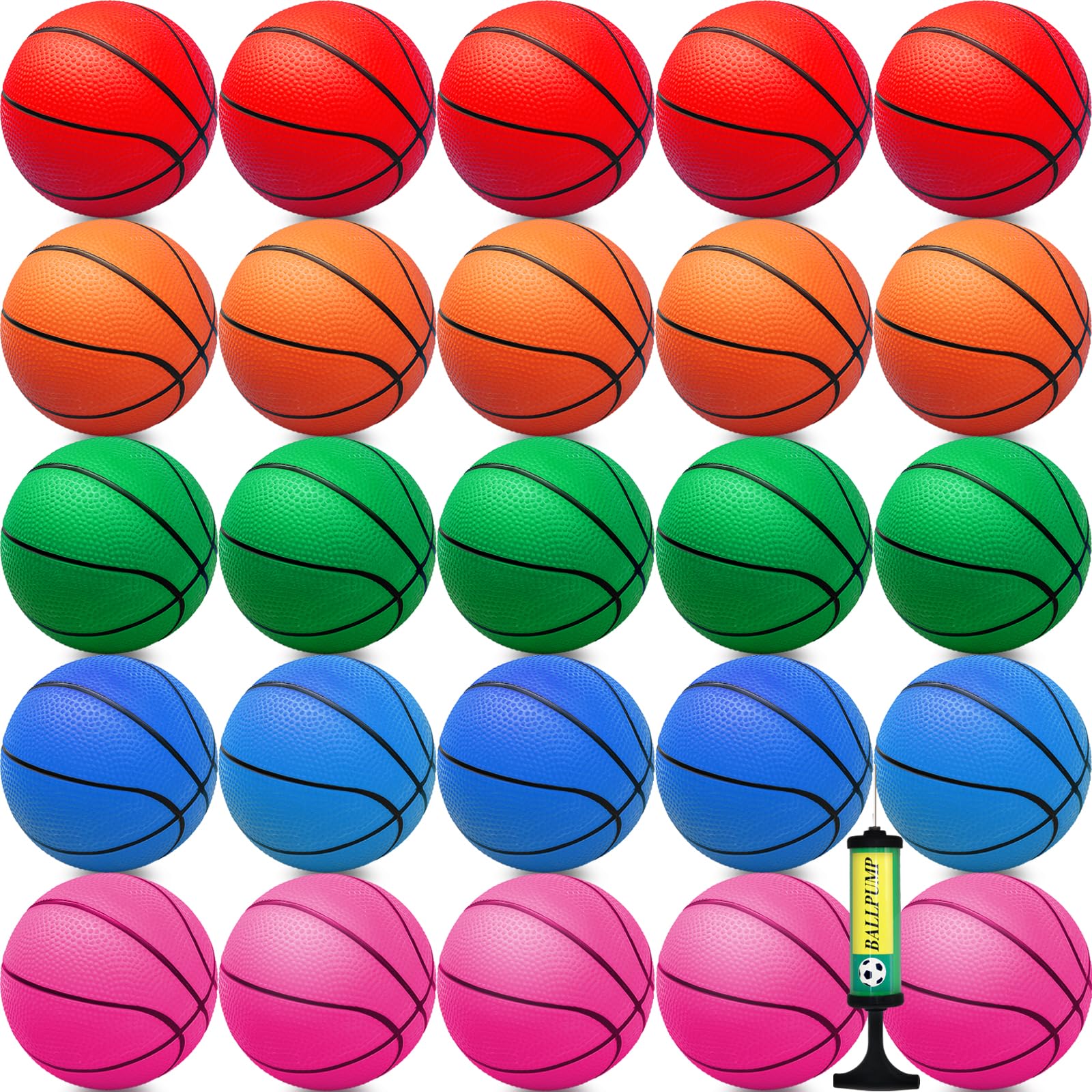 Oleitodh 30Pcs 7" Mini Basketball Balls Bulk PVC Small Basketballs for Over The Door Basketball Hoop Games Party Favors Indoor Outdoor Play Adults
