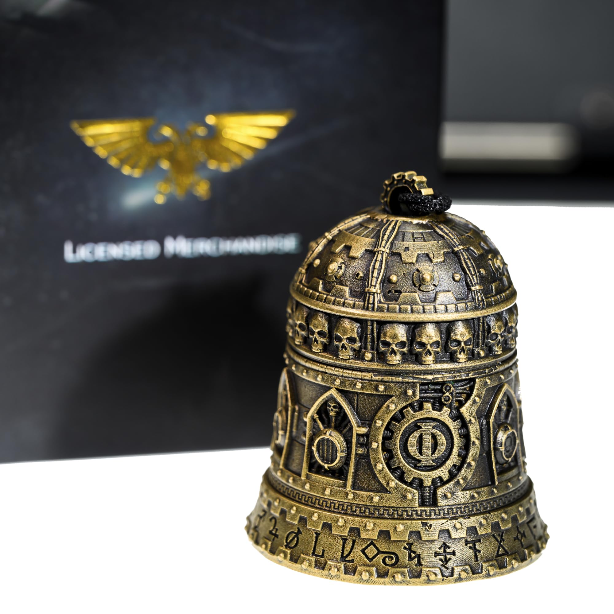 Starforged Warhammer 40K Domination Bell of Ominissah Adeptus Mechanicus Kupfer Anhänger Sonstiges Schwarz Geflochtenes Seil