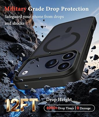 for iPhone 17 Pro Max Case, Translucent, MagSafe Compatible, Black