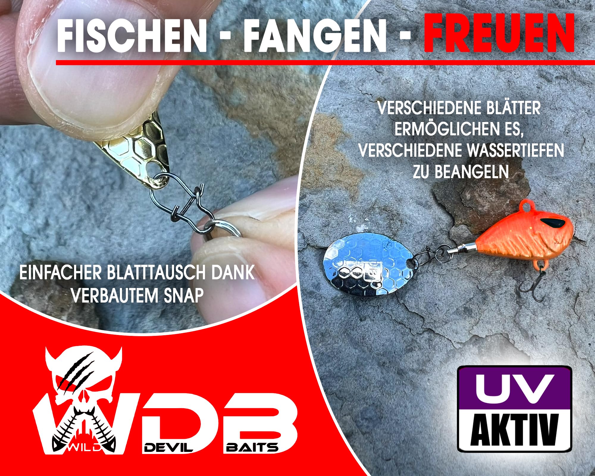 Wild Devil Baits Multi Tail Spin Jig Spinner - Esca artificiale da pesca