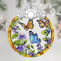 Vista 11 de Adornos de Navidad: adorno de vitral, adorno de árbol de Navidad, adornos colgantes para decoración del hogar y decoraciones del árbol de Navidad