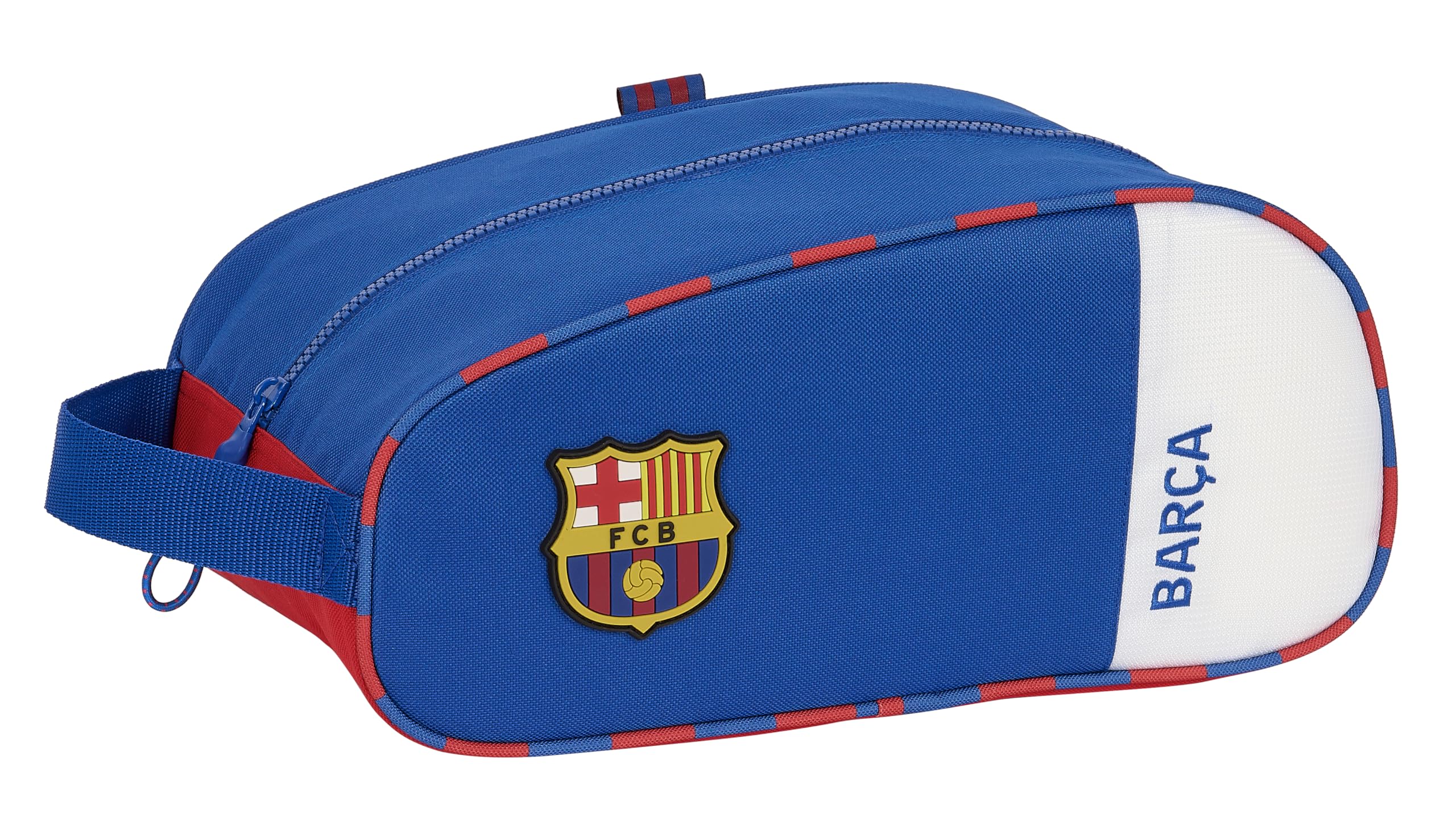 Safta F.C. Barcelona 2ª EQUIPACIÓN - Zapatillero Ovalado, Multiusos, Portatodo, Deporte, Extraescolares, Fútbol, Cómodo y Versátil, 34x18x15 cm, Color Azul y Granate