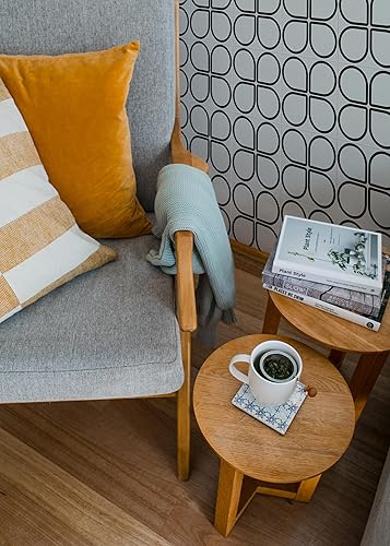 Miniatura 6 de COLAMO Muestra de Lujo de 8"×8" Color Crema Blanco Brillante Despegar y Pegar para Salpicadero, Azulejo Adhesivo de Cerámica Sintética para Cocina,