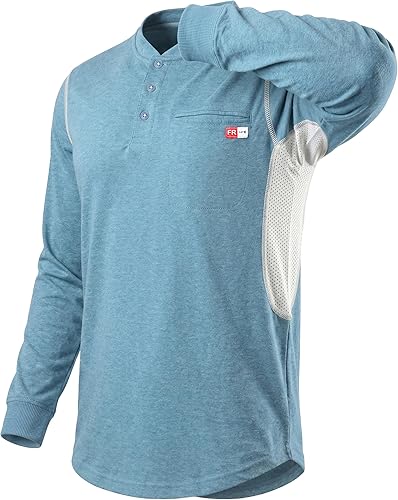 TICOMELA FR Shirts for Men 6oz Flame Retardant Mesh Breathable T-Shirt NFPA2112 