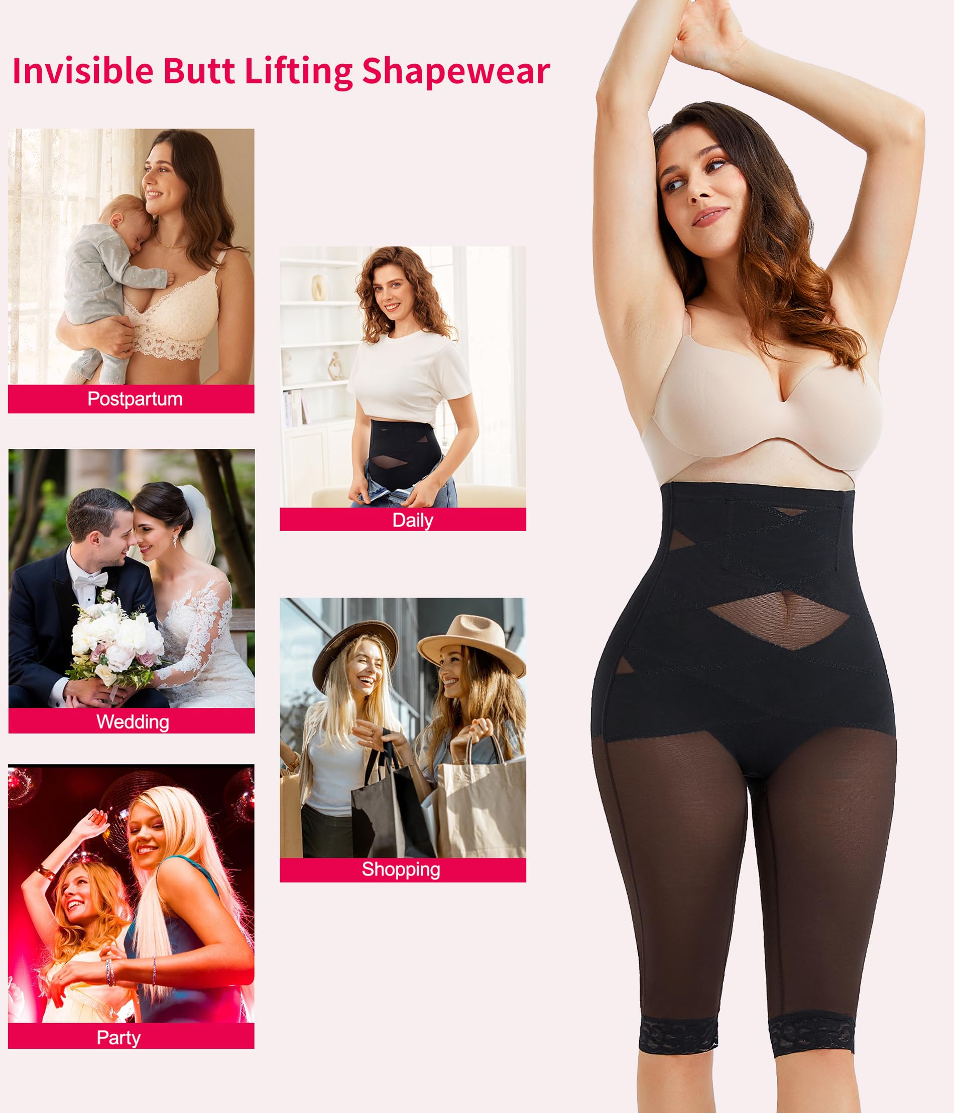 Gotoly Shapewear gainant gainant taille haute gainant fessier gainant capri shapewear short cuisses amincissant