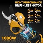 Brushless Electric Pruning Shears for Dewalt 20V Battery, Portable Cordless Pruning Shears with LCD Display&SK5 Blades, Adjustable Cutting Diameter 0.8-1.2 Inch for Gardening Tree Pruning(NO Battery)