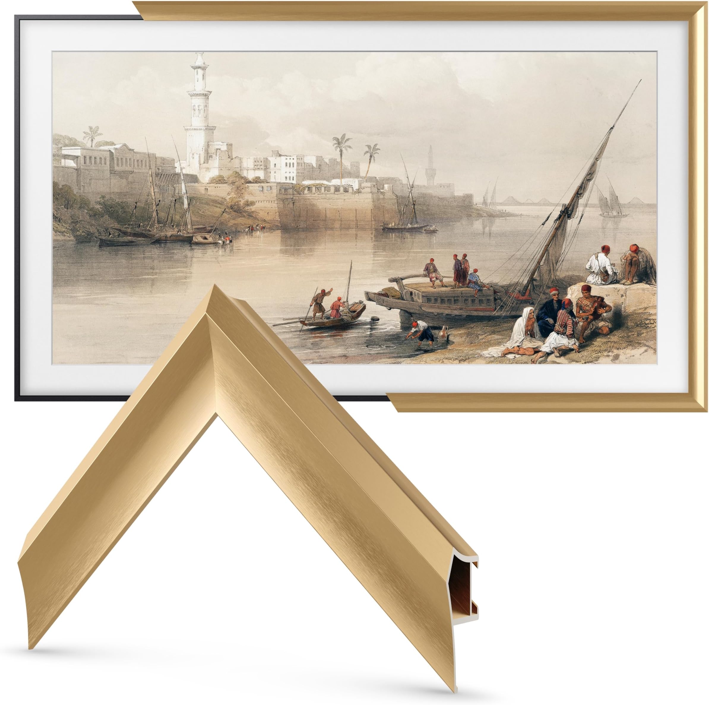 Amazon.com: Frame My TV Deco TV Frames - Empire Gold Slim Frame ...
