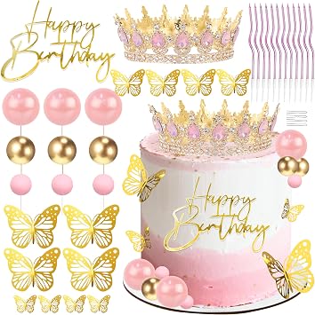 Happy Birthday Crown for Cake Topper, Corona Para Pastel Decoration