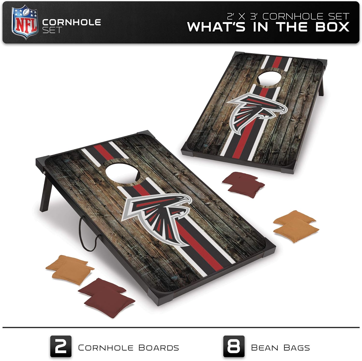 Wild Sports NFL 2' x 3' MDF Deluxe Cornhole Set - with Corners and Aprons