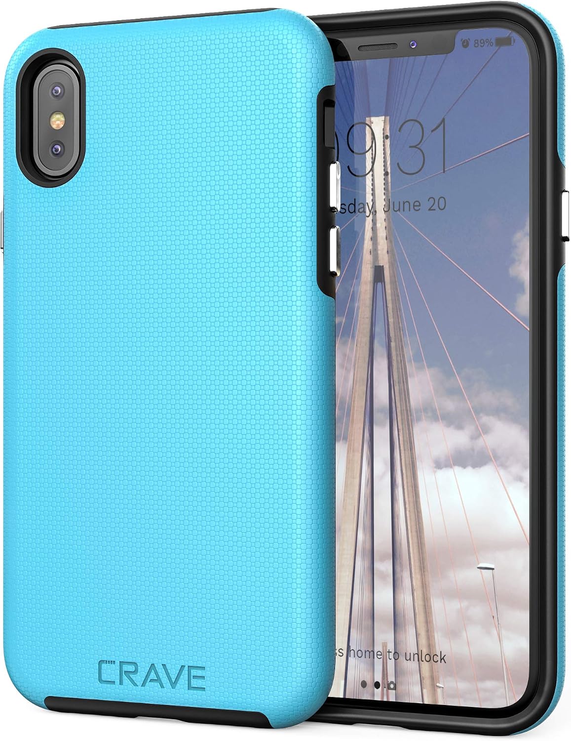 Crave Case for iPhone Xs and iPhone X, Dual Guard Protection Series Cover for Apple iPhone X/XS (5.8 Inch) - Sky Blue