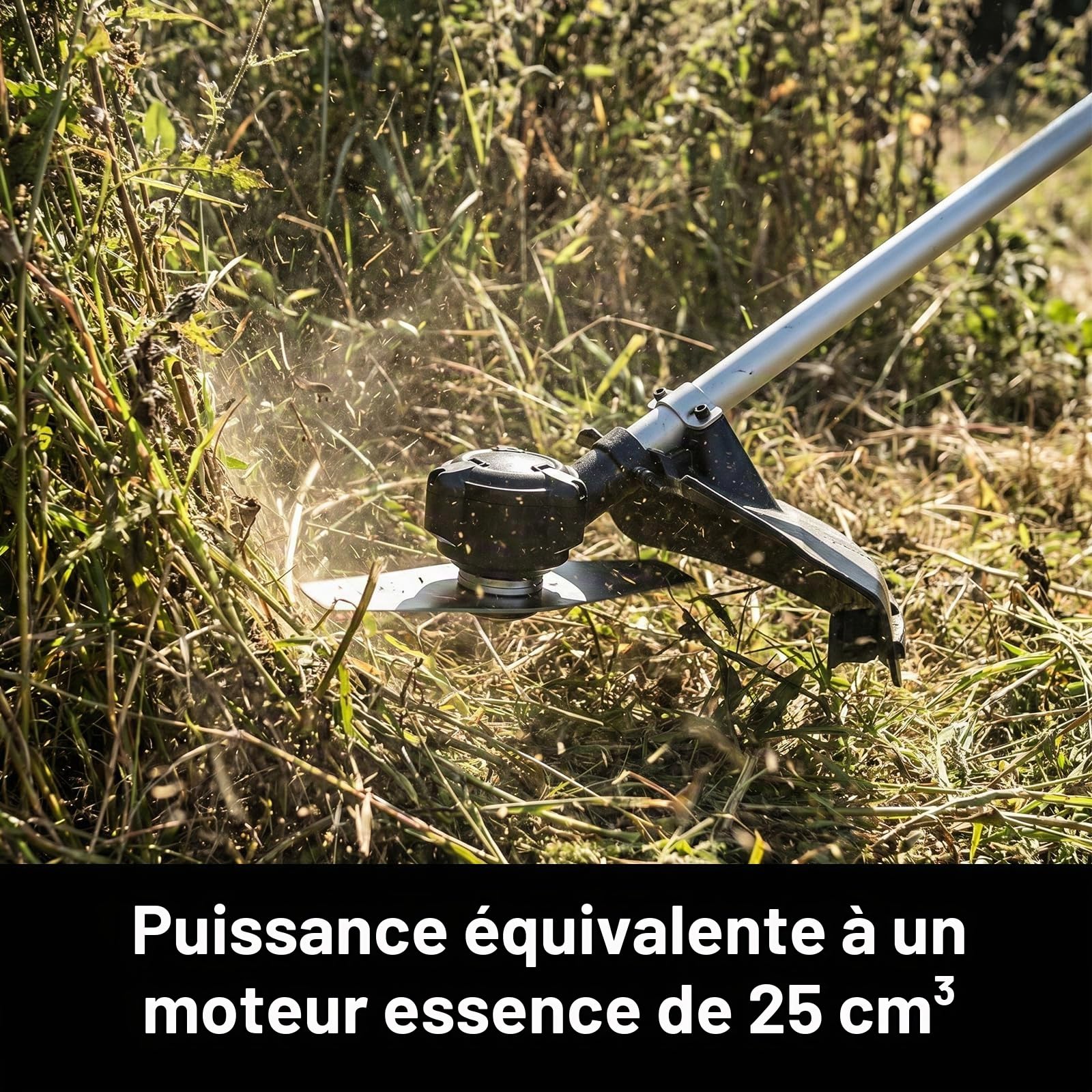 Moteur sans balais à entraînement direct, débroussailleuse sans fil avec batterie 3000 mAh et chargeur - Tige télescopique, double entraînement et bandoulière - Pour jardin, pelouse, mauvaises herbes