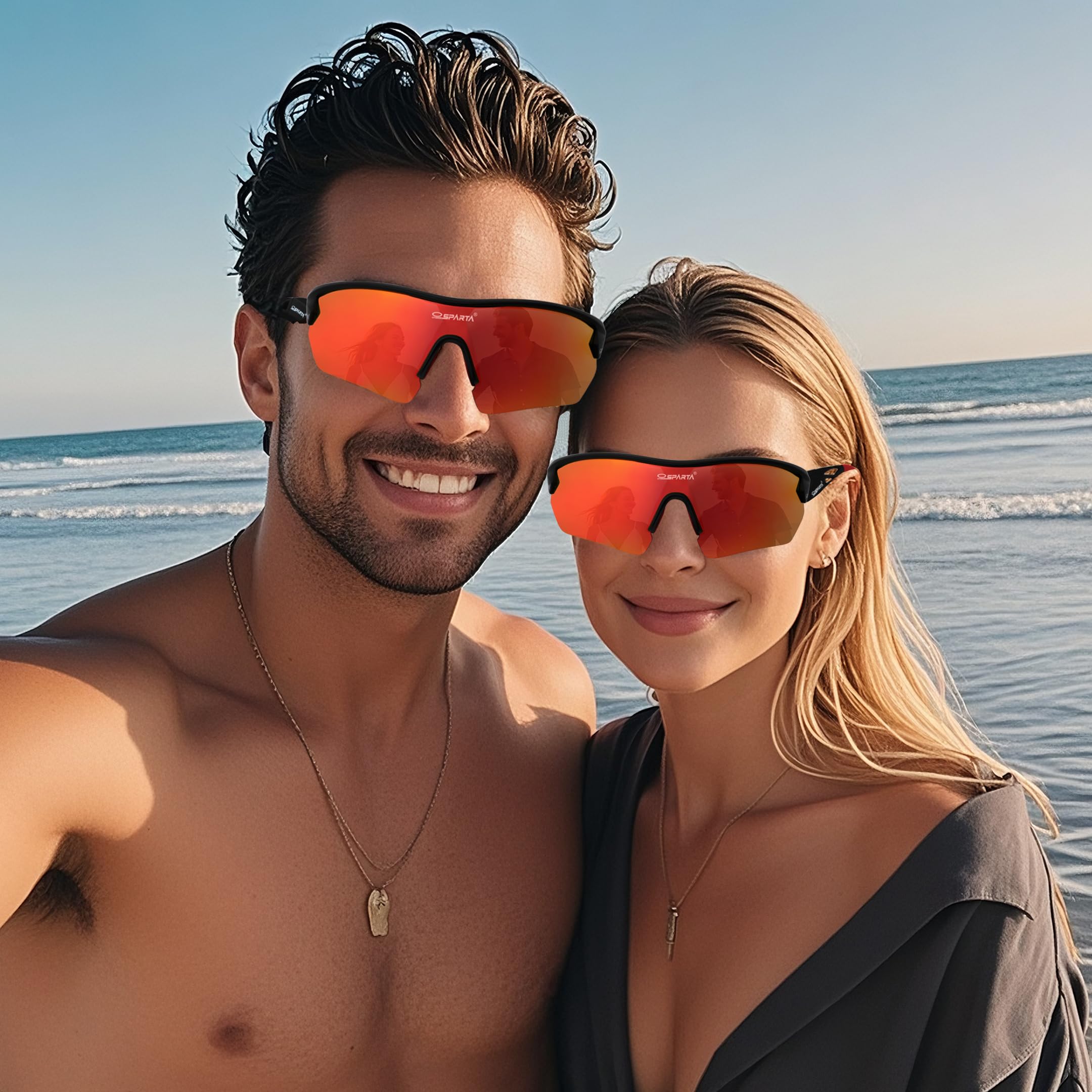 Lunettes de soleil de sport polarisées avec 5 verres interchangeables pour homme et femme