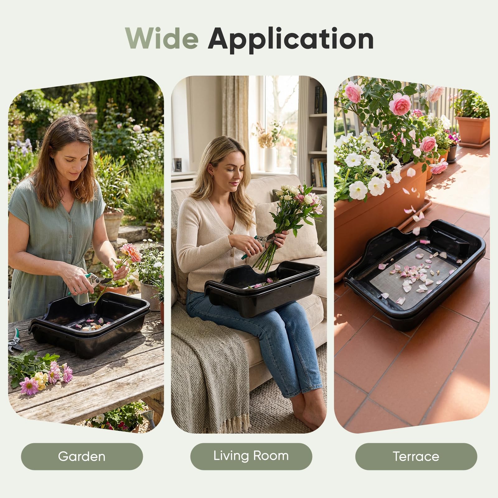 Trim Bin Set mit 150 Mikron Pollensieb, Ergonomische Trim Tray & Trimmschale mit 2 Scheren, Lupe & Bürste, Trimming Tray für Pollen and Herbs, 50x39x11,8cm