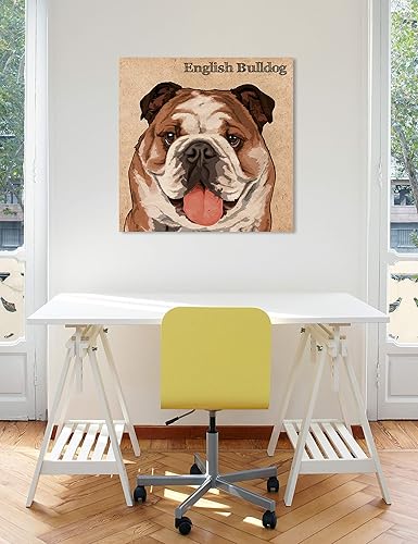 Miniatura 5 de The Oliver Gal Artist Co. Animales - Lienzo decorativo para pared, diseño de bulldog inglés, 30.0 x 30.0in, color marrón