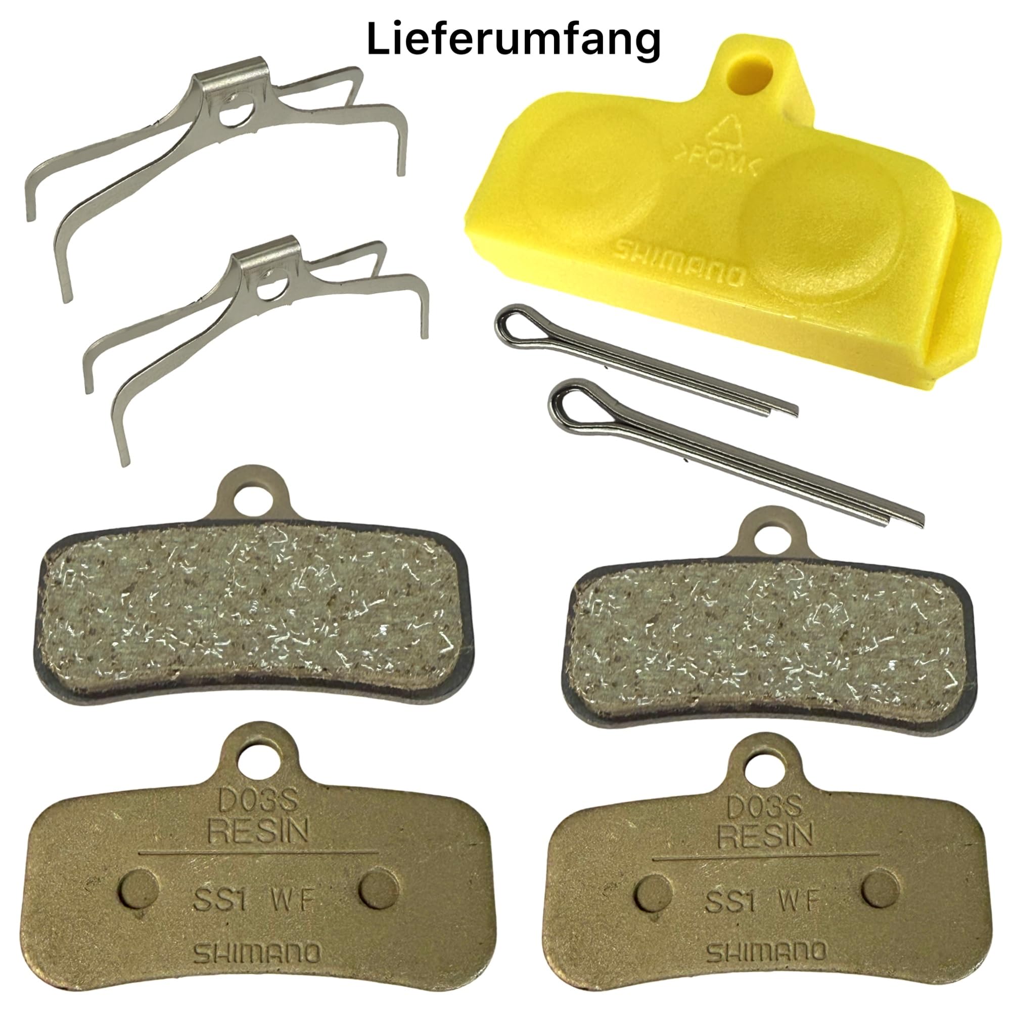 Original BP-D03S-RX Resin Kompatibel mit Shimano (D01S, D02S) | Scheibenbremsen 4 Kolben Bremsbeläge Fahrrad MTB Ebike Deore XT Saint Zee 2 Paar + Bleedblock