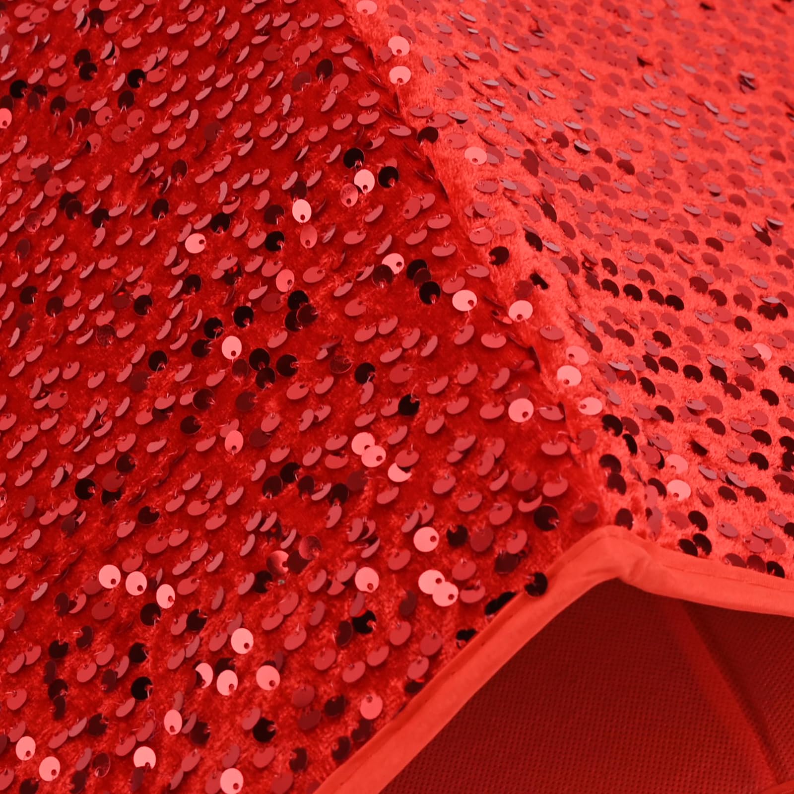 Bekecidi Spódnica i kołnierz choinkowy - czerwony brokat podstawa pokrywa pierścień na wakacje dom dekoracja ozdoby - 45 x 56 x 26 cm