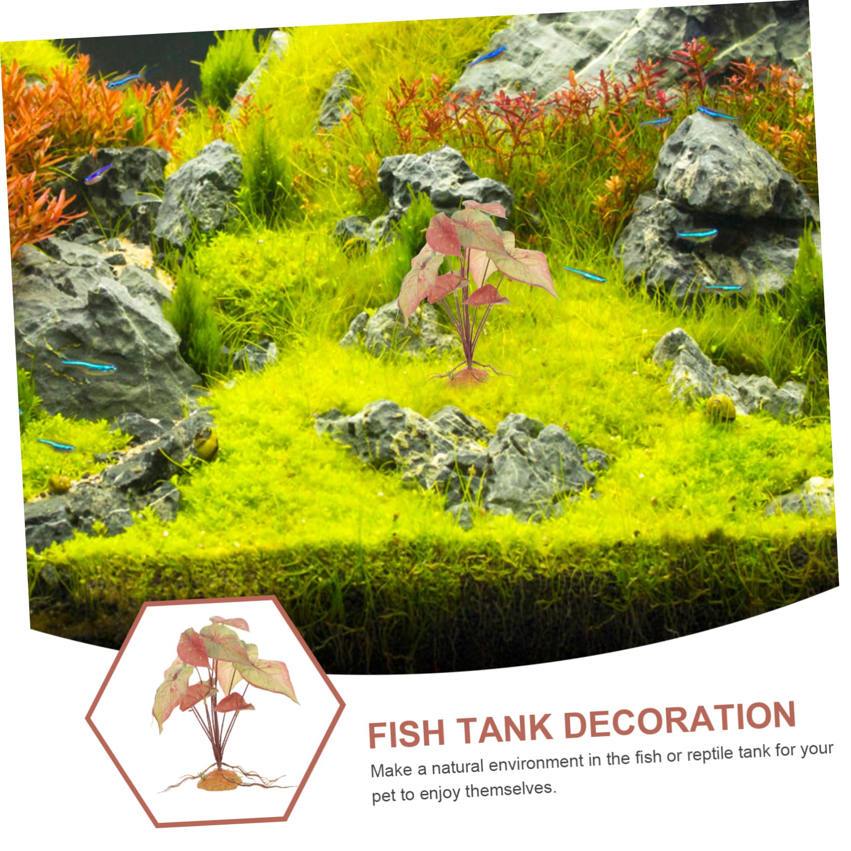 TOYANDONA 3 Piezas Conjunto de Plantas simuladas decoración Falso Plantas de Acuario Falsas Peces Decoraciones para acuarios y Altas Accesorios para peceras Decoraciones el plastico
