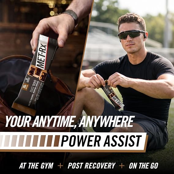 MET-Rx Big 100 Protein Bar, Salted Caramel Brownie Crunch, 30G Protein