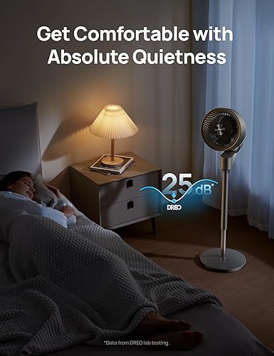 Miniatura 6 de Dreo Ventilador para dormitorio, ventilador oscilante de 80, silencioso de 25 dB, ventiladores de pedestal de 80 pies para oficina en casa, vertical