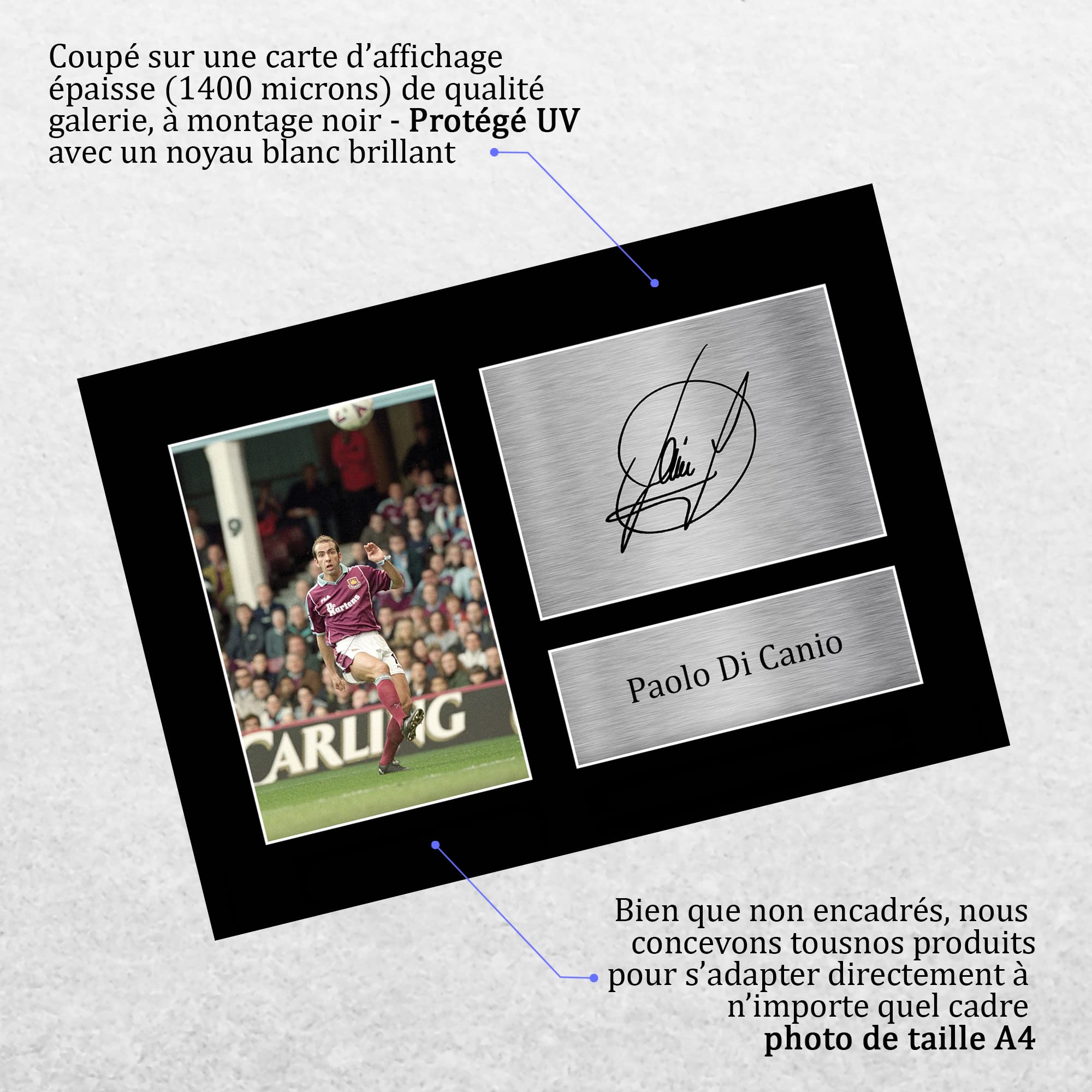 HWC Trading FR A4 Pele & Bobby Moore England Cadeaux imprimés photo autographe signée pour les fans de football et les supporters - A4 Encadré