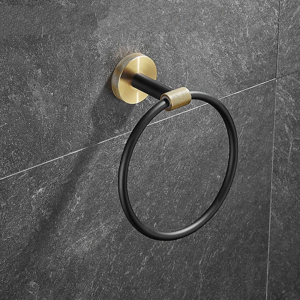 Ensemble quincaillerie de salle de bain noir et or en acier inoxydable