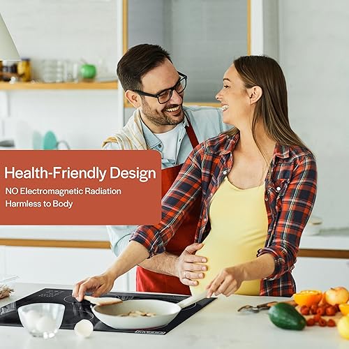 Miniatura 7 de Empava Estufa eléctrica integrada de cerámica radiante con superficie lisa de vidrio, 4 quemadores con elemento de doble zona, certificado ETL, 6400