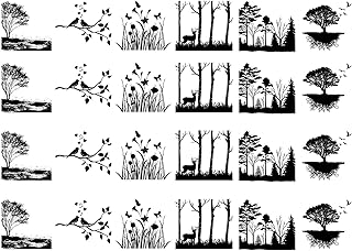 Summer Breeze Black Fused Glass Decals