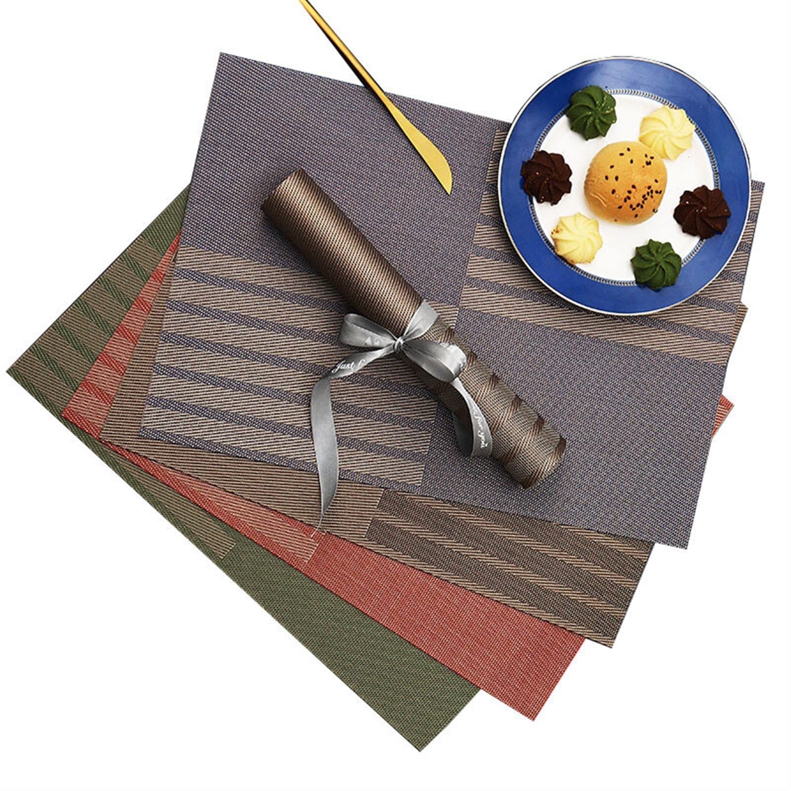podstawki 45 x 30 cm wodoodporna antypoślizgowa podkładka izolacyjna antypoślizgowa podkładka stołowa 10 szt./partia maty obiadowe modny styl podkładki pod miski (szare)