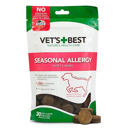 Vet's Best Seasonal Allergy Soft Chew Dog Supplements, Soothes Dogs