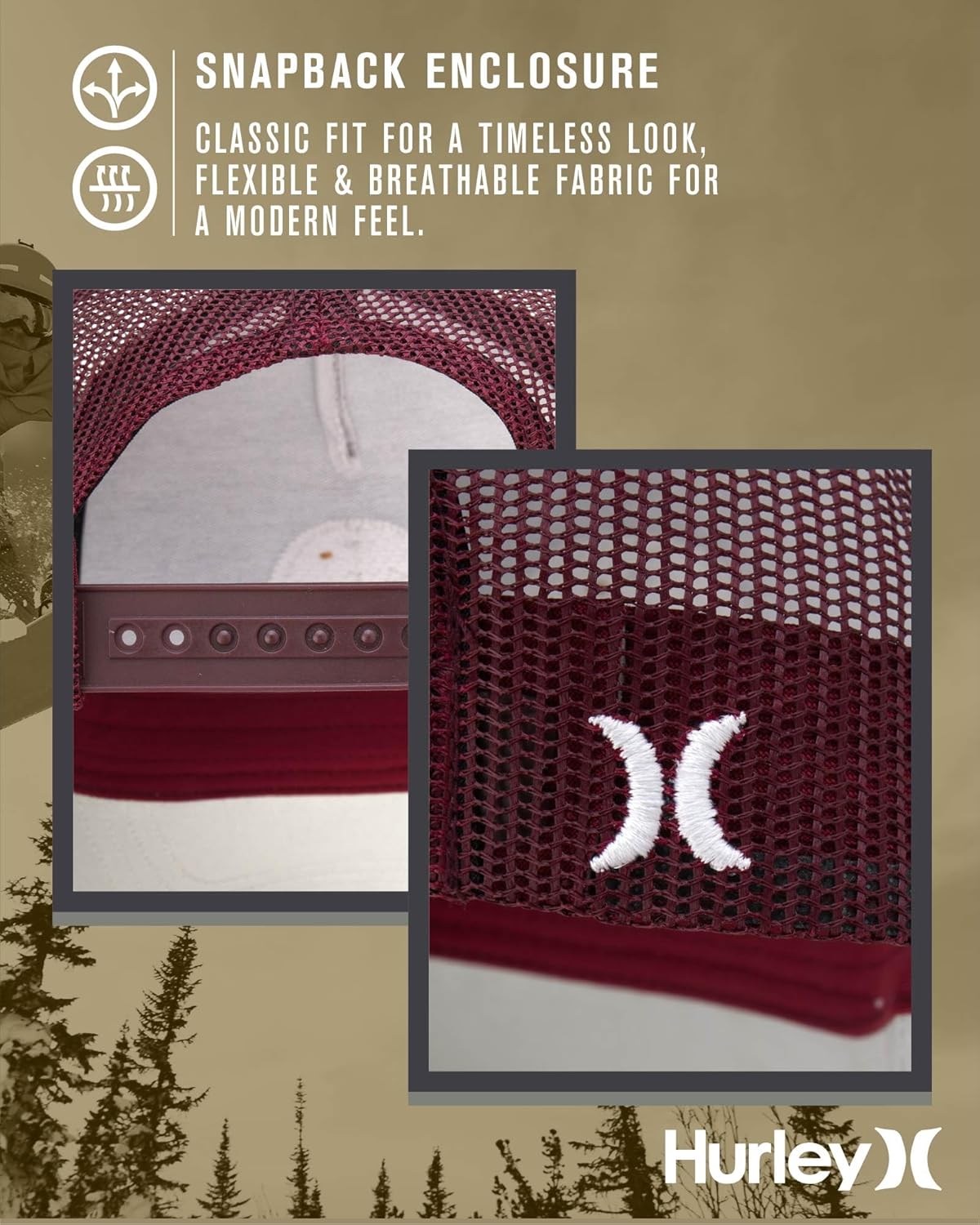 Hurley Men's Trucker Hat - Live Aloha Patch Comfortable Curved Bill with Adjustable Snap Closure - Trucker Hats for Men