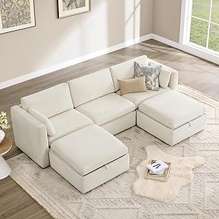 CHITA Oversized Modular Cloud Sectional Sofa, 112" U-Shaped, 5 Seats
