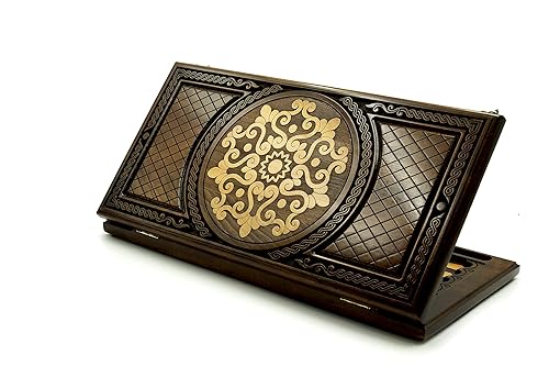 Armenian BACKGAMMON WOODEN BOARD GAME Nardi Nardy checkers chess carving flowers Ornament hand made gift walnut wood table game