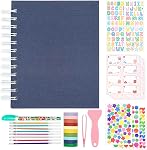 Kids Scrapbook Self Adhesive Photo Album Hard Cover DIY Photo Album 25 Pages for Instant Camera Print Paper with DIY Accessories (Mint)