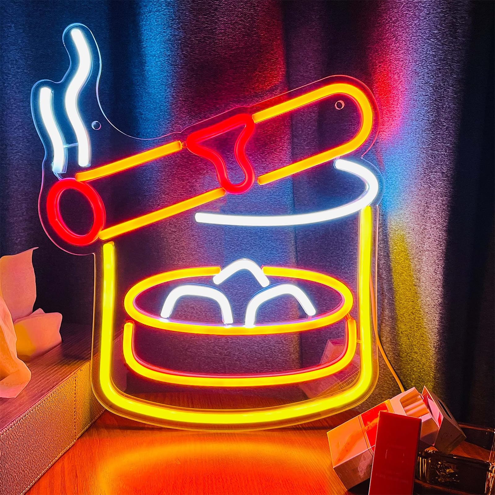 Cendrier néon LED à suspendre pour fête d'Halloween, restaurant, bar, boutique, cadeaux pour décoration murale, chambre à coucher, USB, avec interrupteur