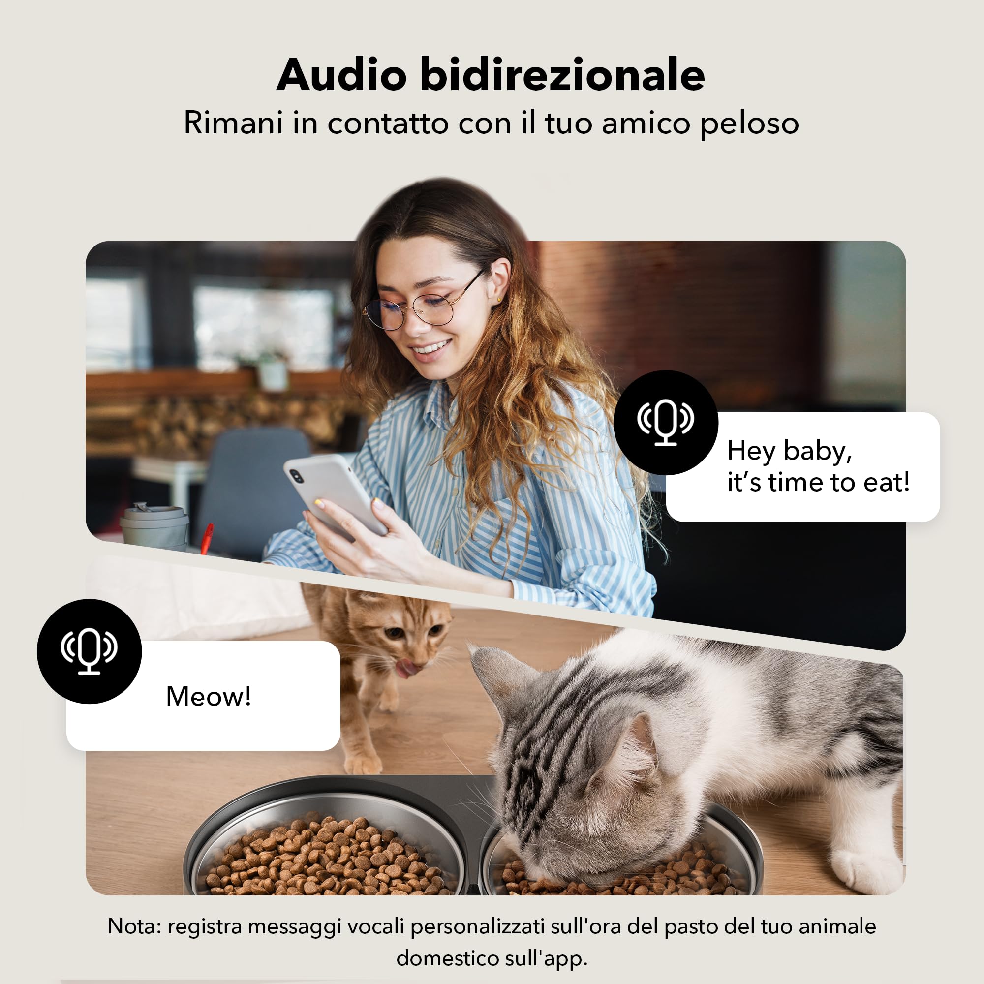 PETLIBRO 5G&2.4G WiFi Distributore Automatico Cibo Gatti con Telecamera,5L 1080P HD Distributore Automatico Cibo Cani con 2 Ciotole in Acciaio Inox,1-10 Pasti/Giorno,APP Controllo,USB e Batterie, Nero