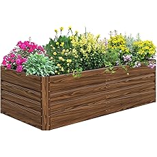 GarveeHome 6x3x2ft Raised Garden Bed,Galvanized Raised Planter Boxes Outdoor with Easy Assembly, Large Garden Bed for Vegetables, Fruits, Flower,Raised Garden Bed,Beige