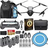 Mavic 4 Pro Drone Fly More Combo 6K60 HDR, 100MP, 51-Min Max Flight Time, 18.6-Mile Range, ActiveTrack 360 Subject/Vehicle Tracking, Omnidirectional Avoidance Bundle with 128GB Memory, 2 Year CPS Warranty, Backpack, Bundle It Better Lens Cloth + More