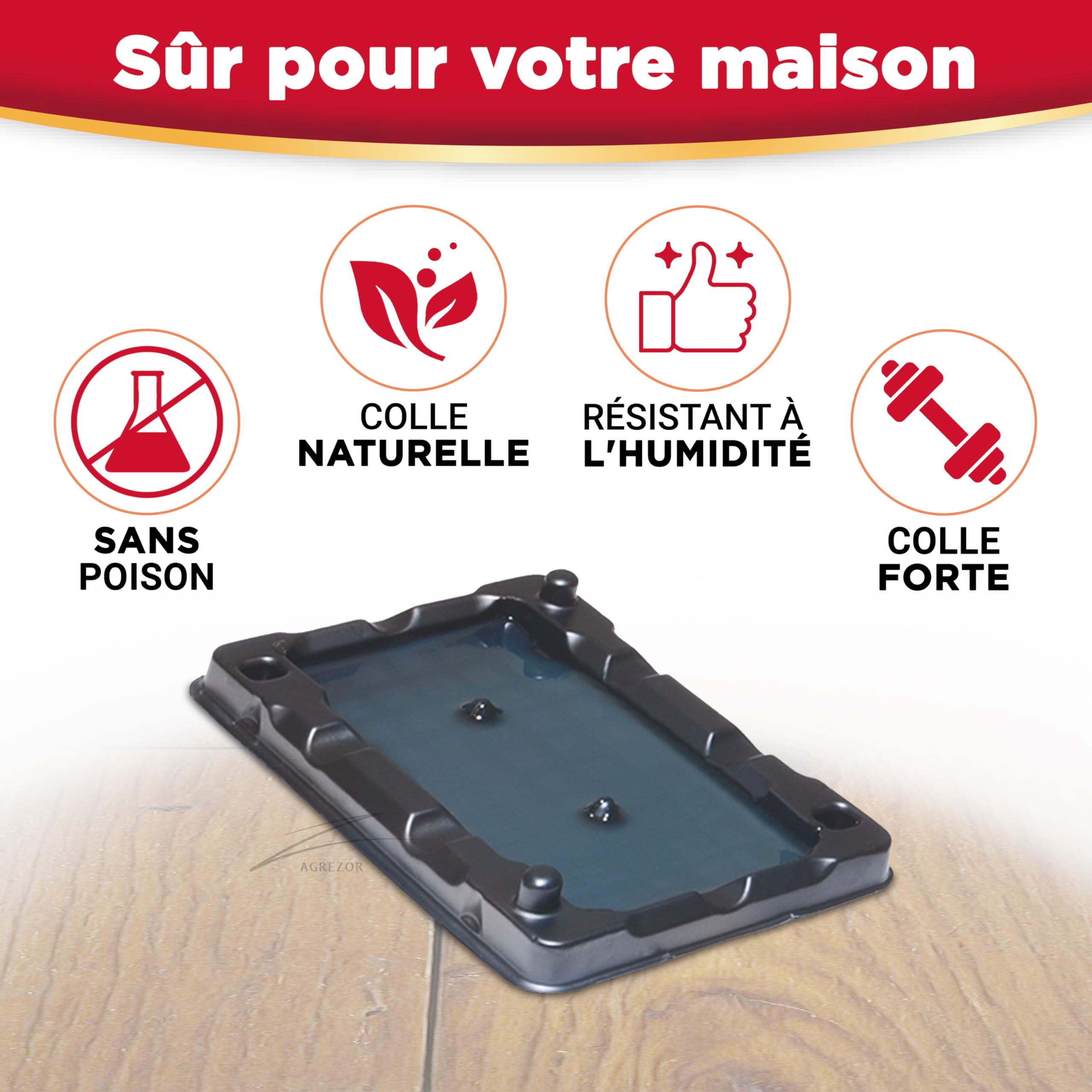 Catchmaster Piège à Souris Collante 12x – Solution Efficace Anti-Rongeurs – Colle Pré-Appâtée – Adhésif Puissant – Attrape Souris Collant pour Insectes