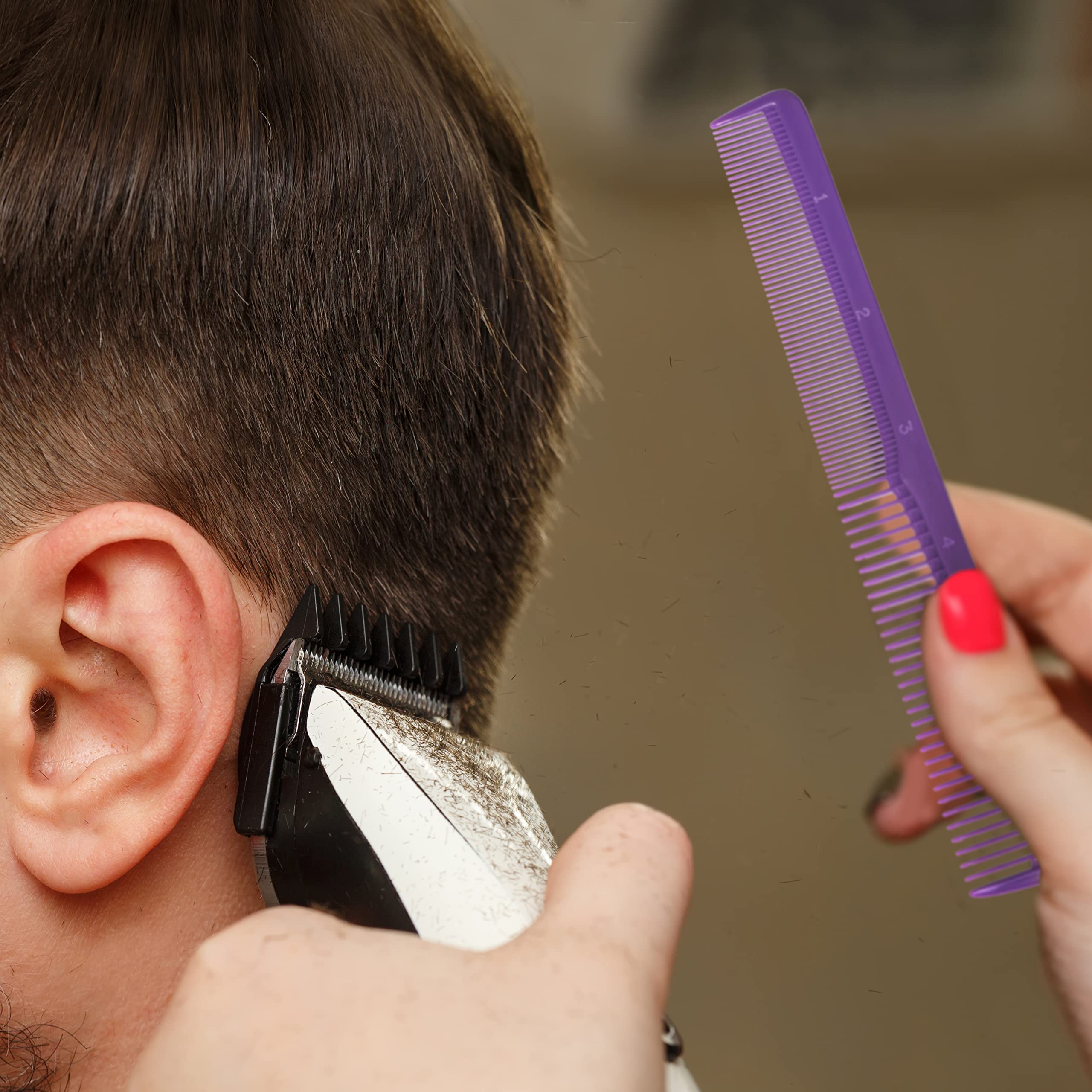 Styling Gear #150 Kamm-Set mit 3 Friseurkämmen, für Herren und Damen, Taschenkämme für Haarstyling, Bart und Schnurrbartpflege, hergestellt in den USA (lila)