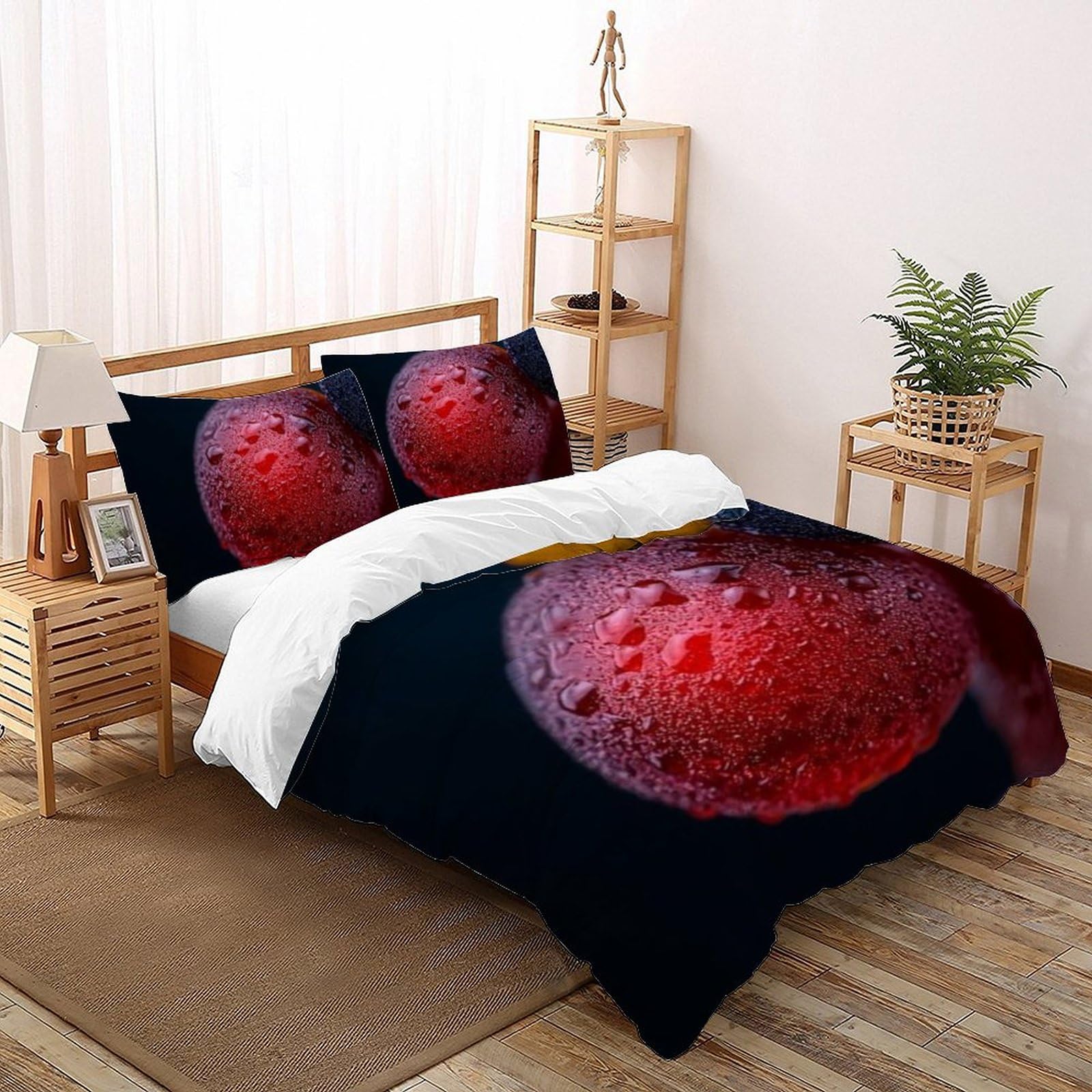 Housse de couette double 200x200cm aux motifs de fruits pour une chambre de fille vitaminée