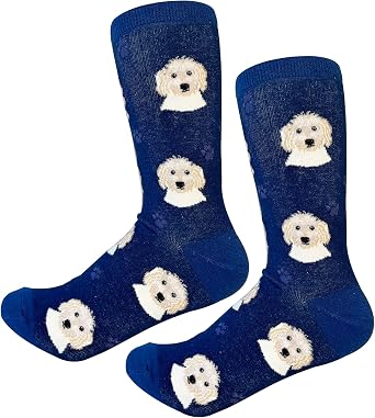 E&S Pets Goldendoodle Socks - Fun Unisex Socks - Crazy Pet Lover - Novelty Socks Funny Gifts for Dog Lovers - Cute Dog Pattern - Casual Crew Socks - One Size Fits most