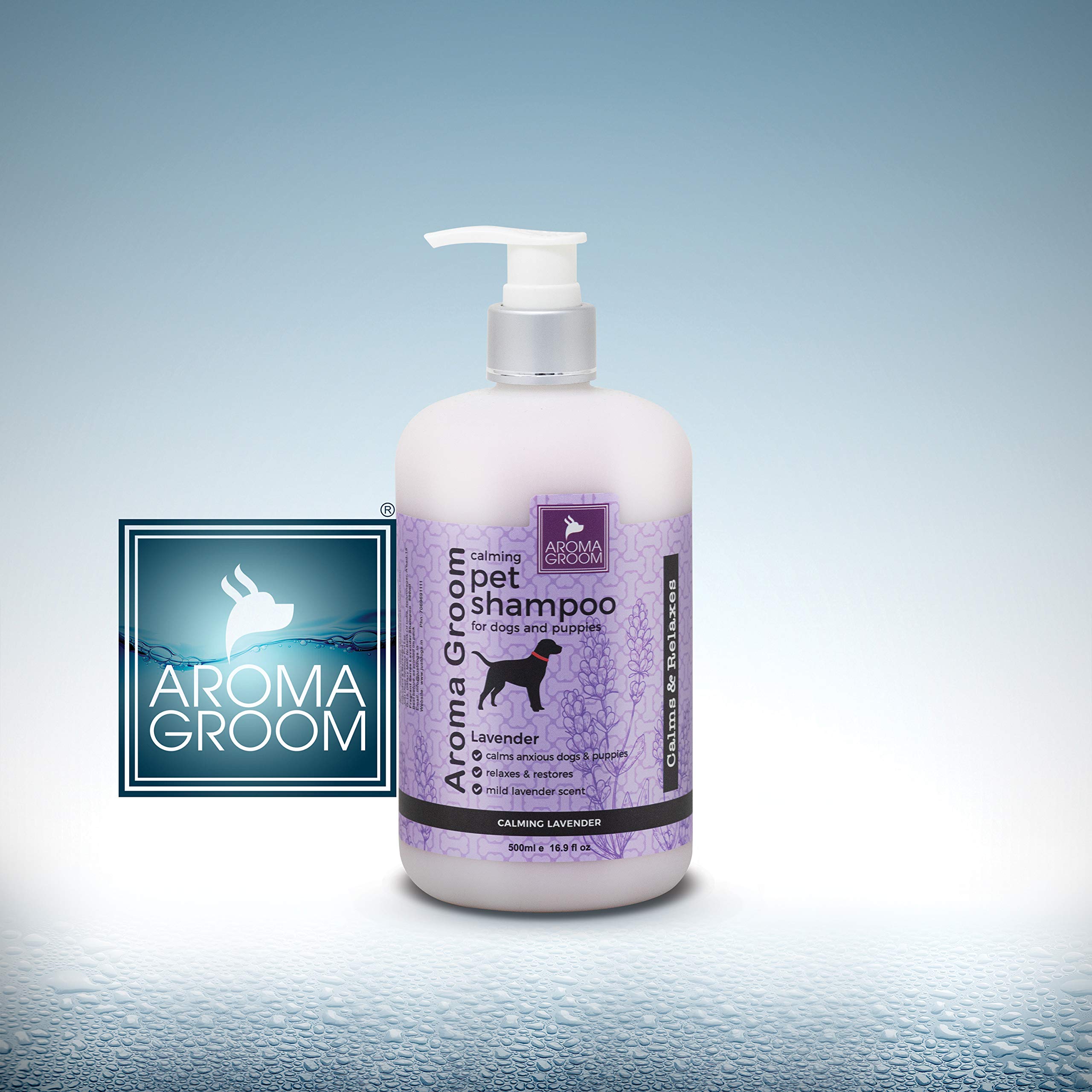 Aroma Groom Lavender Pet Shampoo for Dogs & Puppies 500ml | Nourishing & Conditioning Formula | Rehydrates, Smoothens & Shines Coat | Reduces Frizz & Tangles