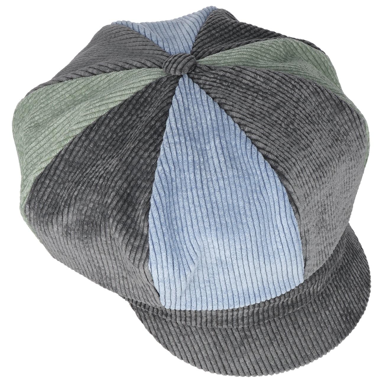 LIERYS Thick Cord Multicolour czapka balonowa czapka z daszkiem Newsboy Cordcap damska - Made in Italy Cap z daszkiem, podszewka, jesień, zima, jesień, zima, rozmiar uniwersalny, szara