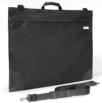 Arteza Art Portfolio Case, 20 x 26 inches, Black, Large Soft Art Storage Folder for Artwork Organization