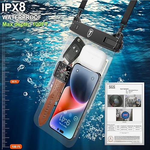 Miniatura 4 de Funda impermeable doble espacio para Samsung Galaxy S25 S24 S23 S22 S21 S20 FE A03S A13 A14 Note 20 Ultra Note 10 Plus, bolsa seca grande de 8.5