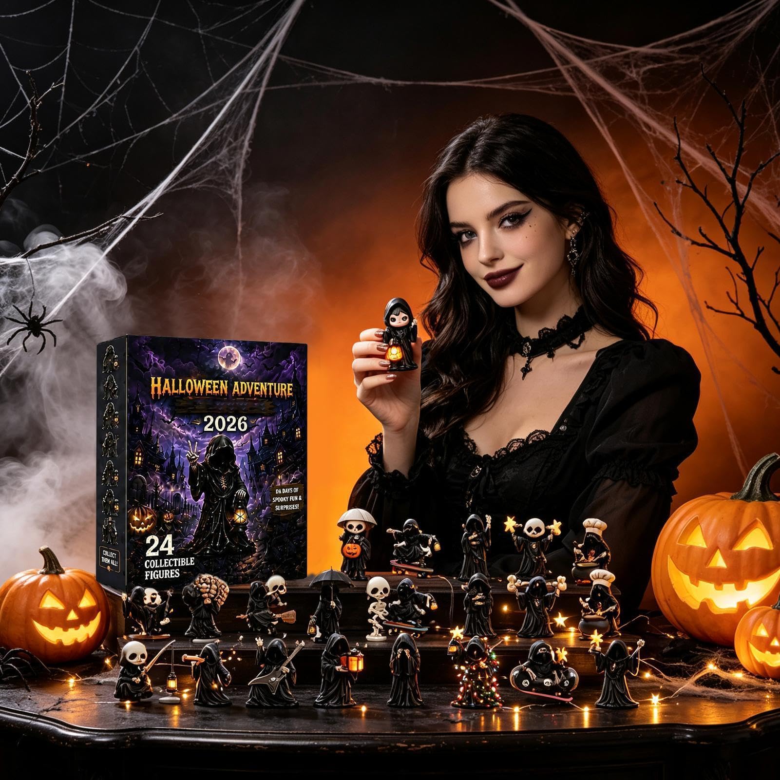 Calendario Cuenta Regresiva Halloween Con Figura Recuerdo Coleccionable | Calendario De Cuenta Regresiva Con De Fantasma Para Adultos Adolescentes Árbol Repisa Jardín