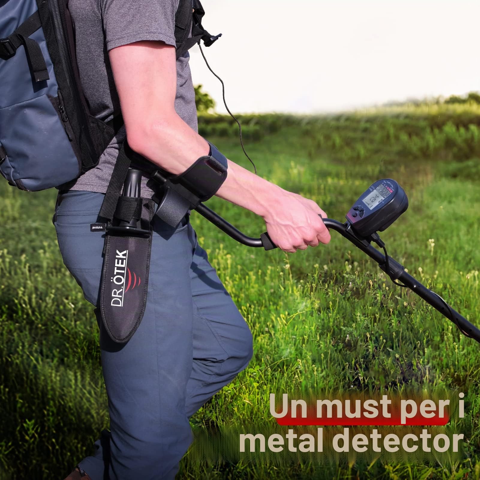 DR.ÖTEK Detectores De Metales Accesorios Pala Multifuncional, Edge Digger con Funda,Herramienta De Excavación con Escala de Medición de Profundidad para Jardinería, Camping, Paisajismo