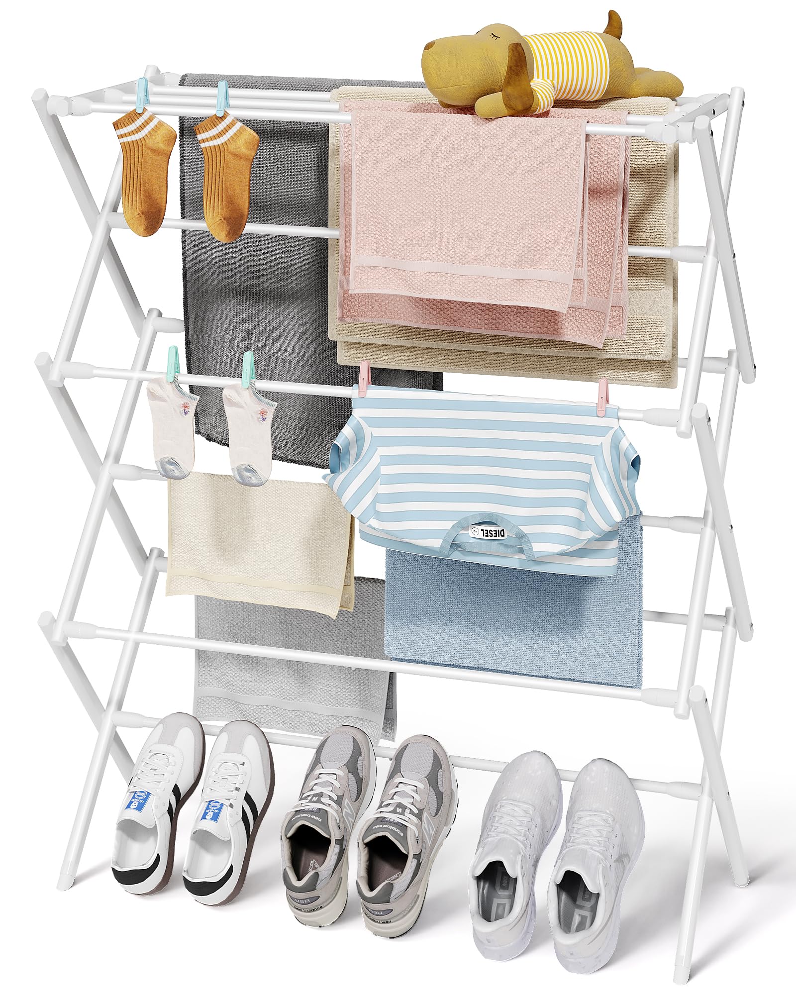 Amazon.com: Sakugi Foldable 3-Tier Clothes Drying Rack 37.4