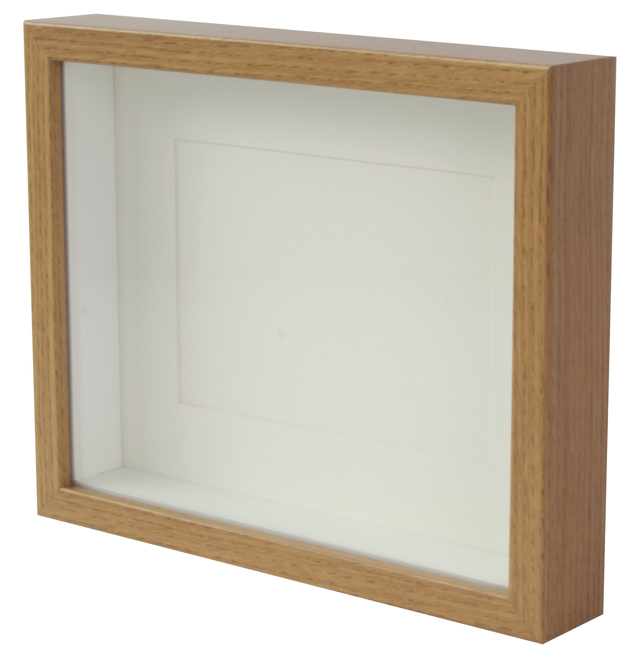 BD ART Shadow Box 3D 8x10x1 Inch, Display Box Photo Frames, Oak, Picture Frame with Wall and Tabletop, for Crafts, Photos, Souvenir, Baby Items, dried Flowers, Medals