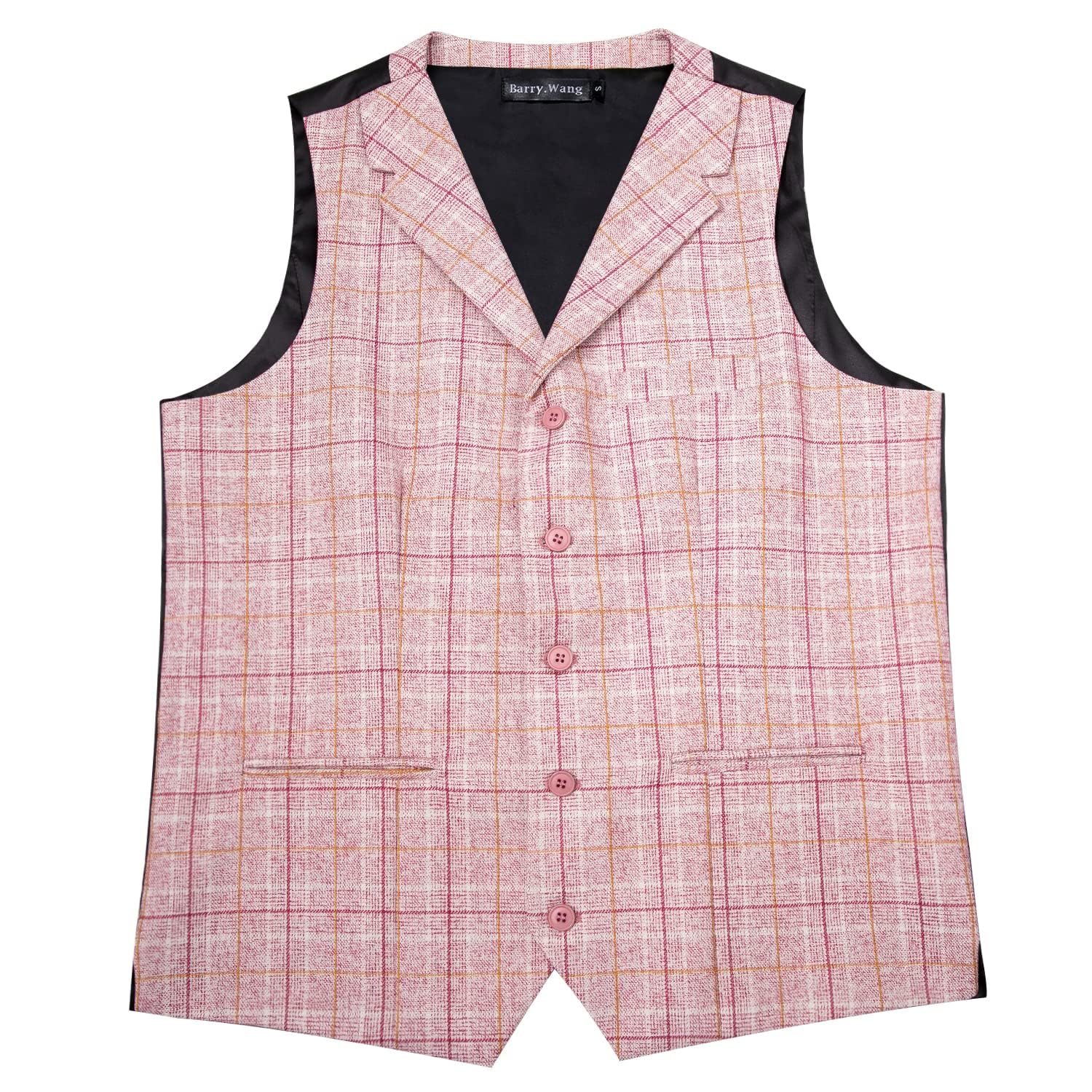 Uomo Gilet a quadri con risvolto a tacca Gilet monopetto business da sposa